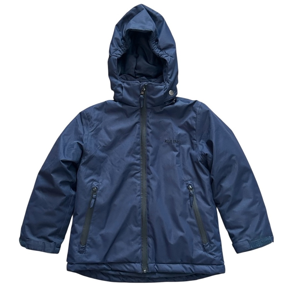 Kuling Kids Winter Jacket 116 US Size 6 Navy Hooded Windproof Waterproof Coat